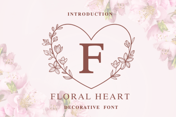 Floral Heart Monogram: Elegant Typography for Special Designs